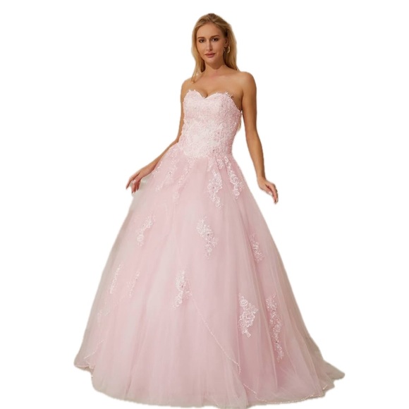 Amazon Dresses & Skirts - Boutique | Soft Pink Ball Room Gown with Train